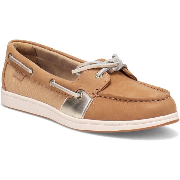 NWT Sperry Women  Coastfish 1-Eye Linen/Gold 6 M (B) - Picture 1 of 7